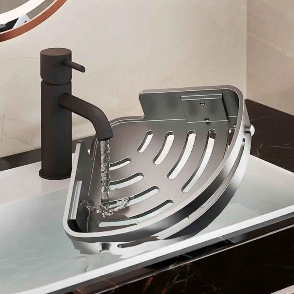 Estante de Baño con Ventosa, Gran Capacidad de Carga, Sin Perforaciones, Estante de Esquina para Pared, Estante de Almacenamiento Triangular para Baño