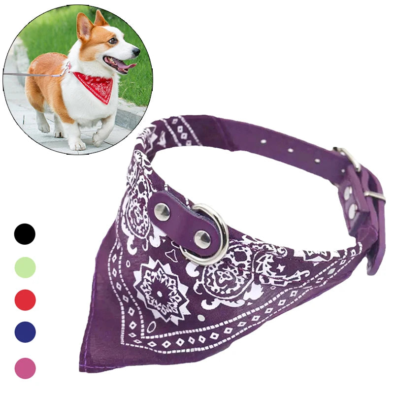Collar de PU para Perro o Gato con Pañuelo para Perros Pequeños y Medianos, Chihuahua, Corgi, Cachorros, Collares Ajustables, Accesorios para Mascotas