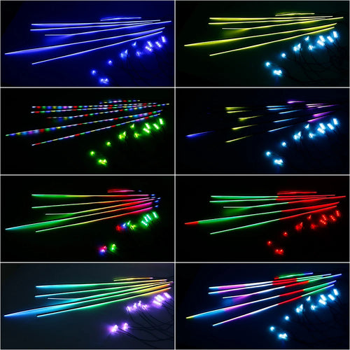 Kit de Luces LED Ambientales para Auto 18 en 1, Sincronización Musical RGB, 213 Colores Arcoíris, Control por Aplicación Bluetooth, Tiras de Luz de Ambiente Acrílicas de Neón para Interiores de Auto