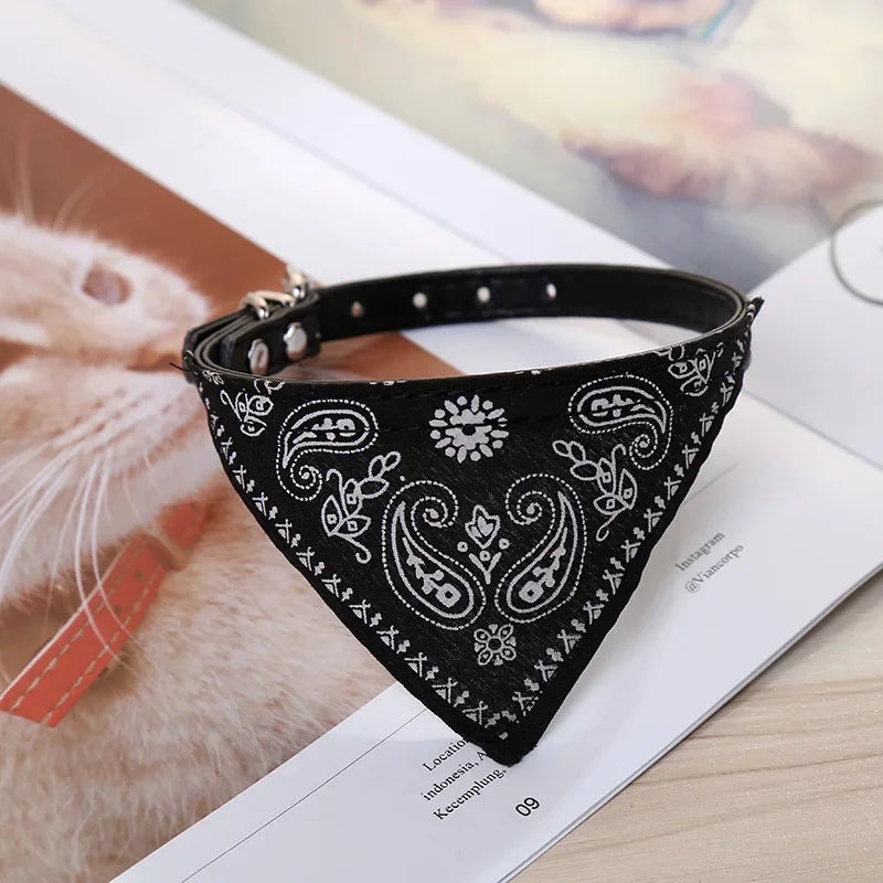 Collar de PU para Perro o Gato con Pañuelo para Perros Pequeños y Medianos, Chihuahua, Corgi, Cachorros, Collares Ajustables, Accesorios para Mascotas