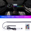 Luces Ambientales para Auto, LED RGB, Iluminación Interior, Control por Aplicación, Tiras Acrílicas de 110 cm, Decoración para el Tablero y el Techo Solar