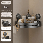 Estante de Baño con Ventosa, Gran Capacidad de Carga, Sin Perforaciones, Estante de Esquina para Pared, Estante de Almacenamiento Triangular para Baño