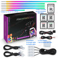 Luces Led ambientales para coche 18 en 1, 213, 64 colores, RGB, sinfónico, Bluetooth, arcoíris, tiras acrílicas interiores, Kit de lámpara de ambiente